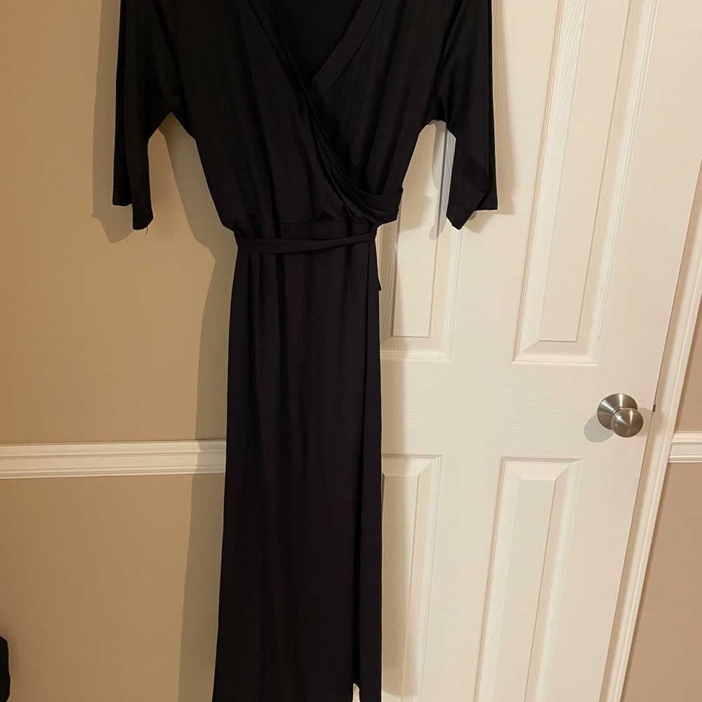 Black v-neck maxi